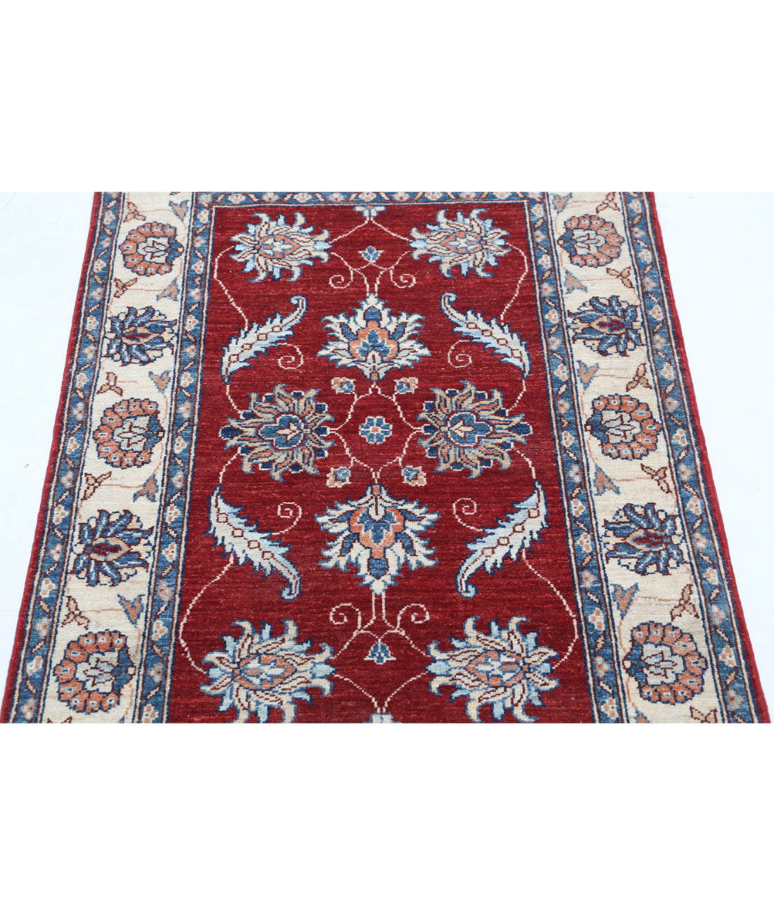 Hand Knotted Ziegler Farhan Wool Rug - 2'9'' x 4'1'' 2'9'' x 4'1'' (83 X 123) / Red / Ivory