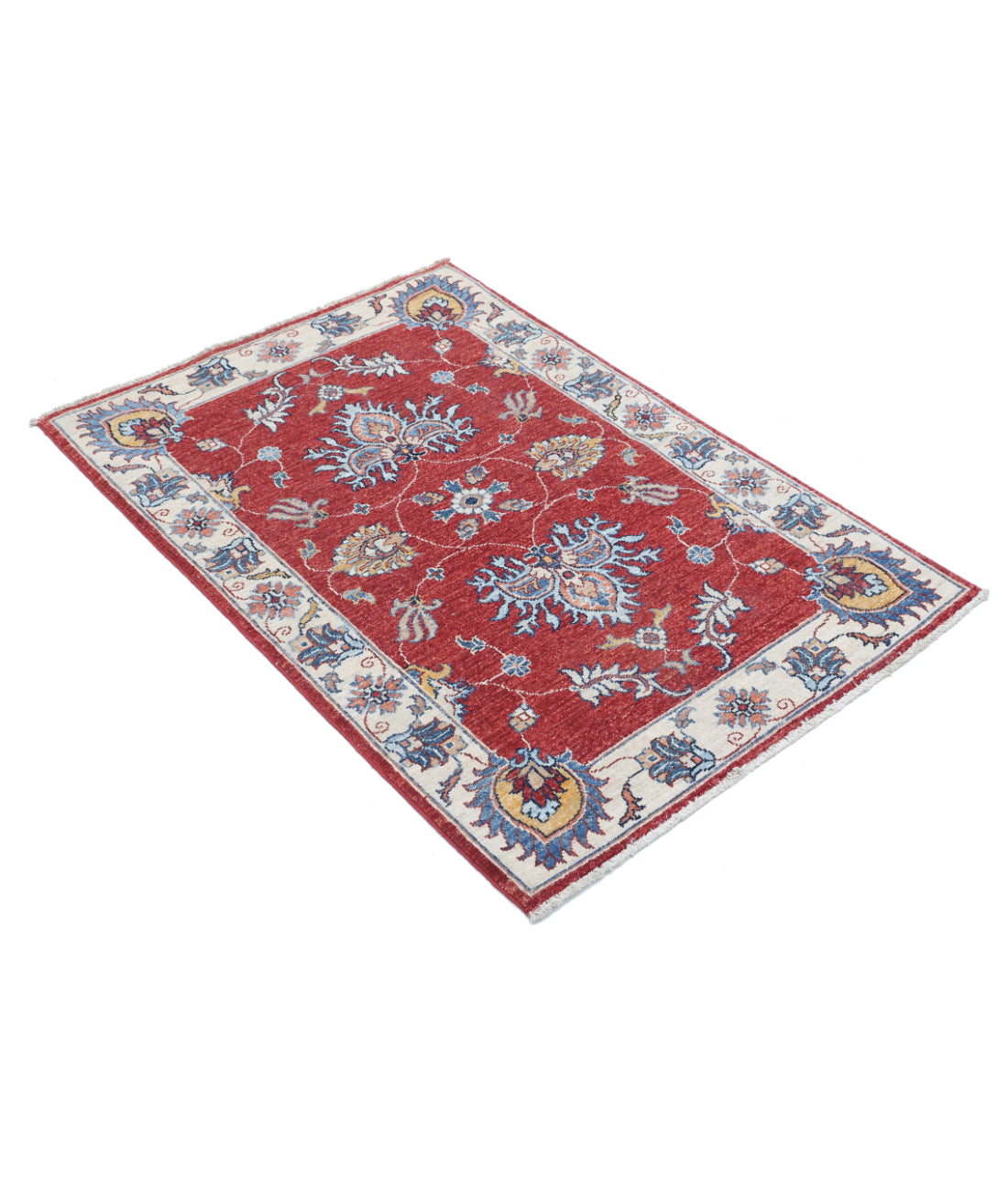 Hand Knotted Ziegler Farhan Wool Rug - 2'9'' x 4'0'' 2'9'' x 4'0'' (83 X 120) / Red / Ivory