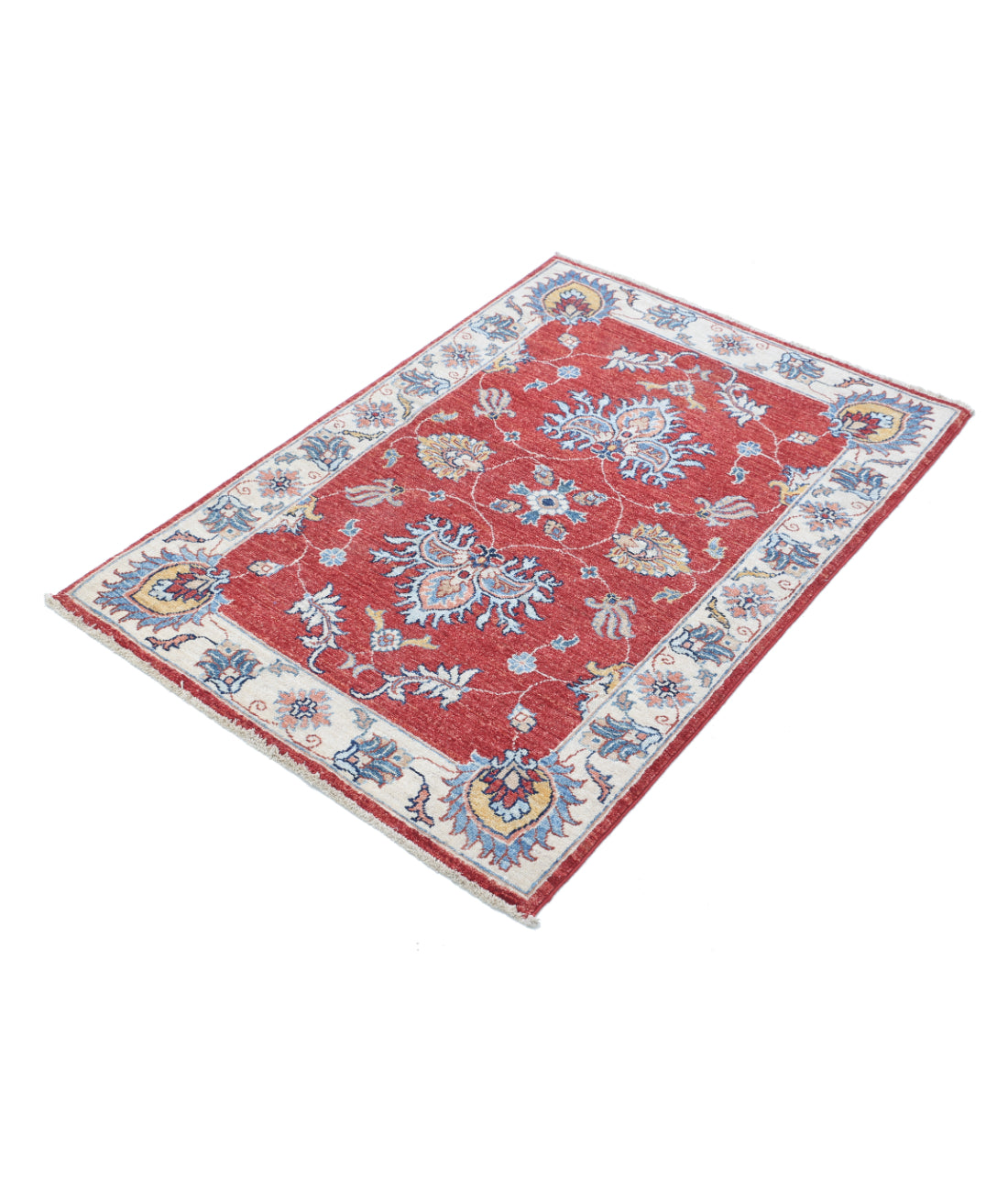 Hand Knotted Ziegler Farhan Wool Rug - 2'9'' x 4'0'' 2'9'' x 4'0'' (83 X 120) / Red / Ivory