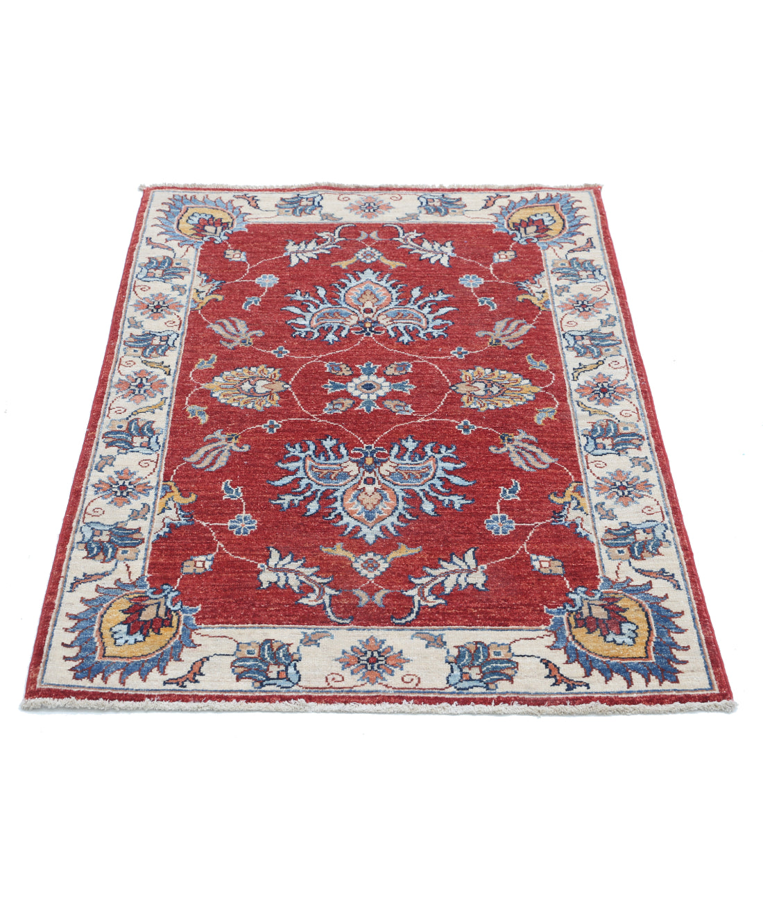 Hand Knotted Ziegler Farhan Wool Rug - 2'9'' x 4'0'' 2'9'' x 4'0'' (83 X 120) / Red / Ivory