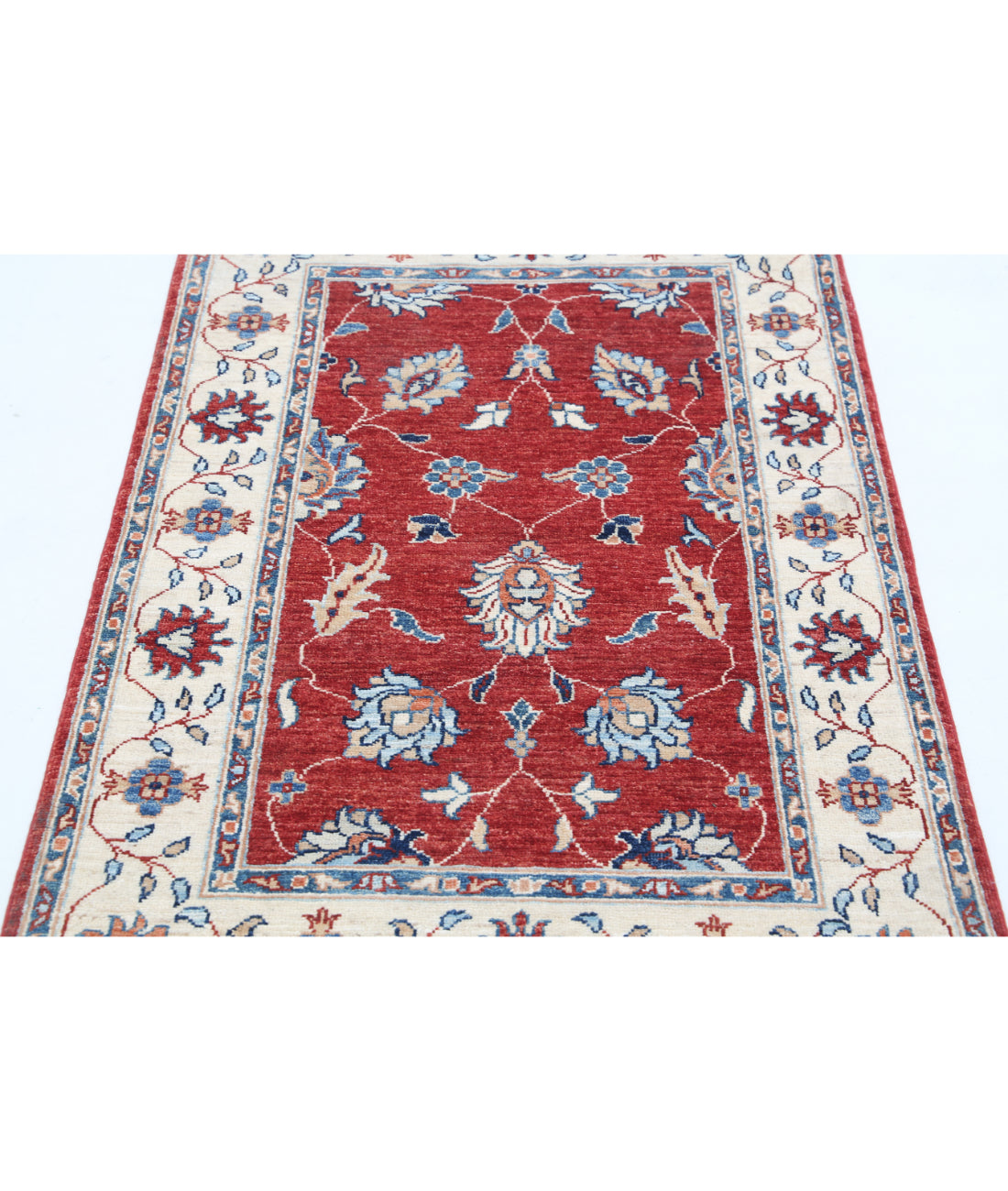 Hand Knotted Ziegler Farhan Wool Rug - 2'8'' x 4'3'' 2'8'' x 4'3'' (80 X 128) / Red / Ivory