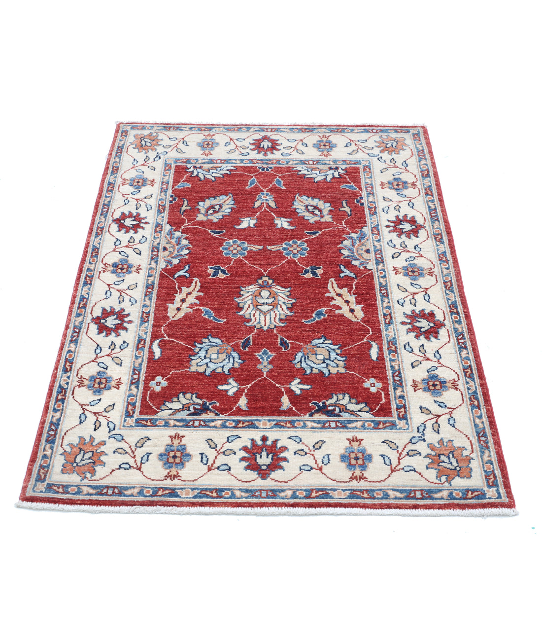 Hand Knotted Ziegler Farhan Wool Rug - 2'9'' x 4'3'' 2'9'' x 4'3'' (83 X 128) / Red / Ivory