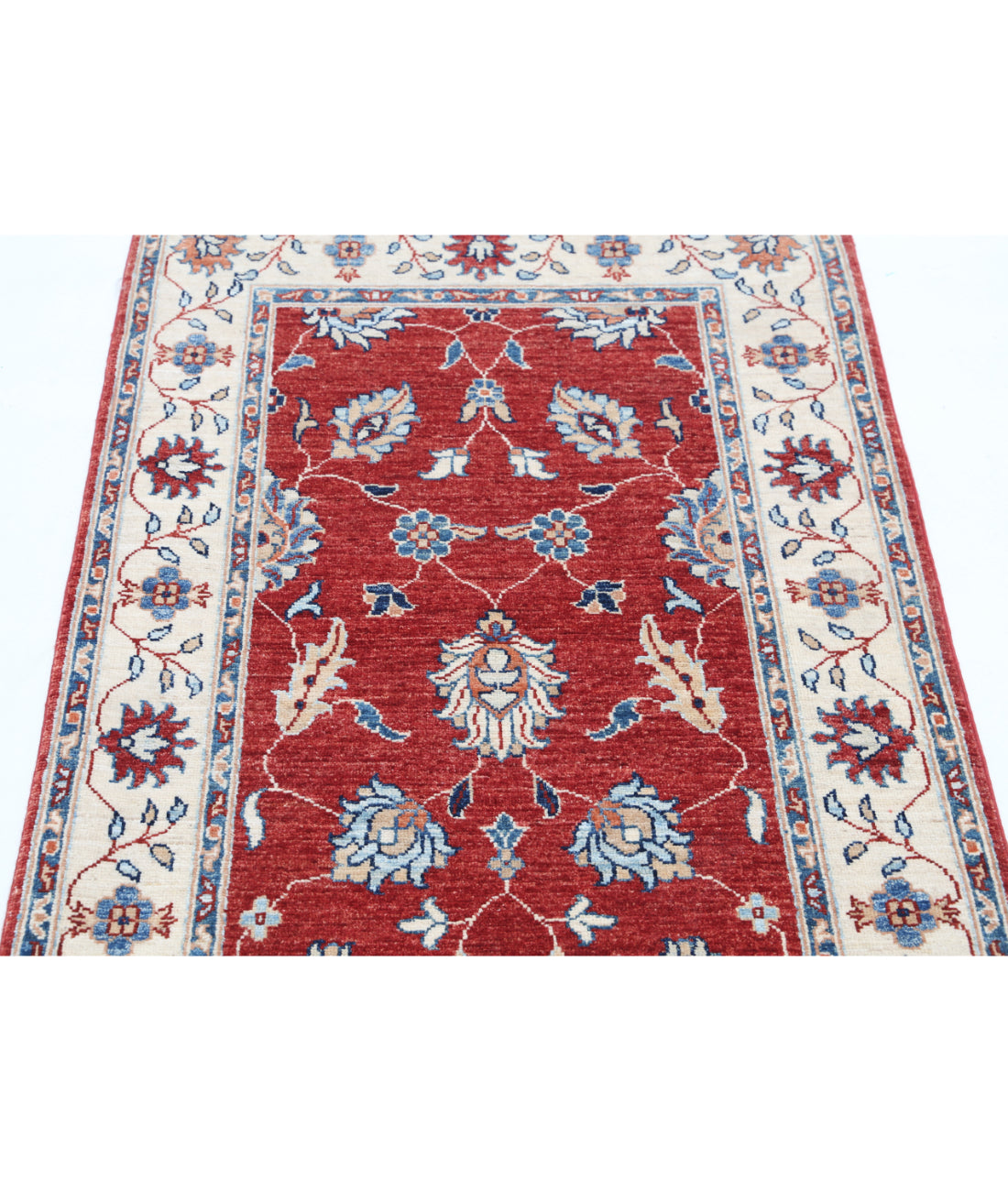 Hand Knotted Ziegler Farhan Wool Rug - 2'9'' x 4'3'' 2'9'' x 4'3'' (83 X 128) / Red / Ivory