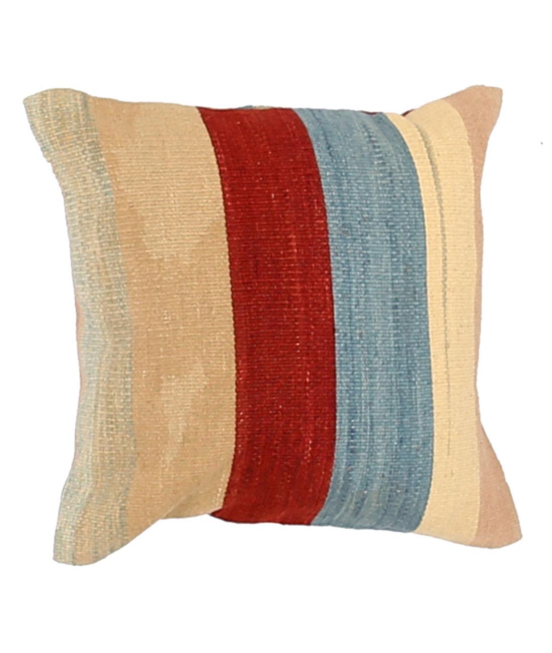 Hand Made Modern Stripe Wool &amp; Cotton Pillow - 1&#39;4&#39;&#39; x 1&#39;4&#39;&#39; 1&#39;4&#39;&#39; x 1&#39;4&#39;&#39; (40 X 40) / Multi / Multi