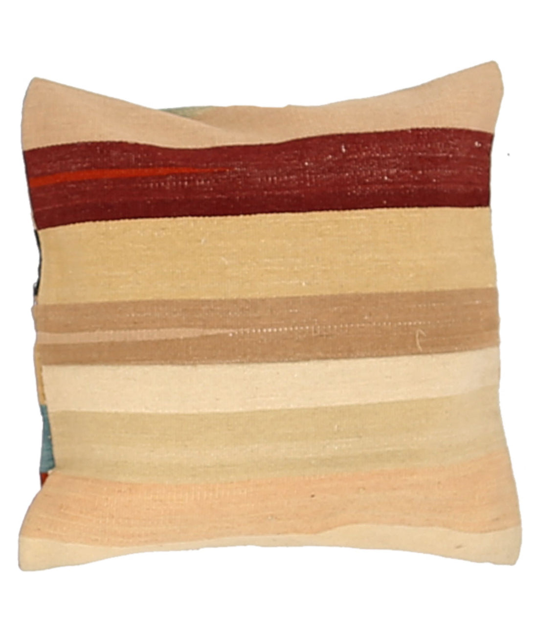 Hand Made Modern Stripe Wool &amp; Cotton Pillow - 1&#39;4&#39;&#39; x 1&#39;4&#39;&#39; 1&#39;4&#39;&#39; x 1&#39;4&#39;&#39; (40 X 40) / Multi / Multi