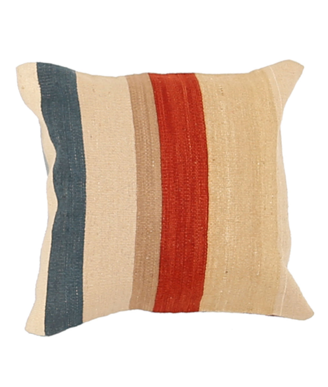 Hand Made Modern Stripe Wool &amp; Cotton Pillow - 1&#39;4&#39;&#39; x 1&#39;4&#39;&#39; 1&#39;4&#39;&#39; x 1&#39;4&#39;&#39; (40 X 40) / Multi / Multi