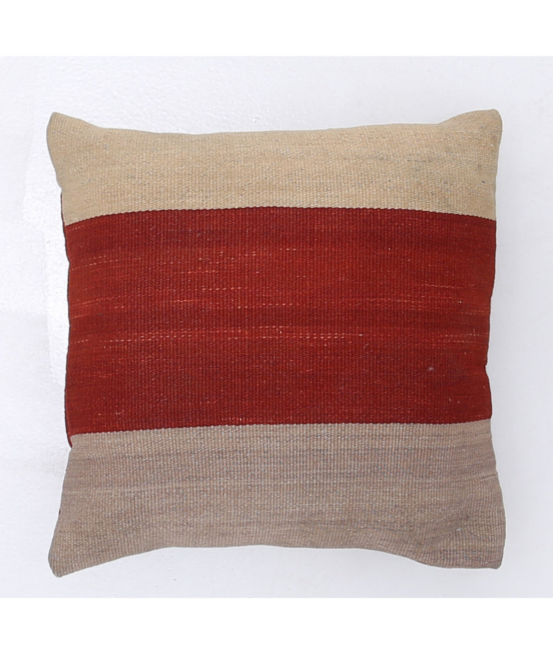 Hand Made Modern Stripe Wool &amp; Cotton Pillow - 1&#39;4&#39;&#39; x 1&#39;4&#39;&#39; 1&#39;4&#39;&#39; x 1&#39;4&#39;&#39; (40 X 40) / Multi / Multi