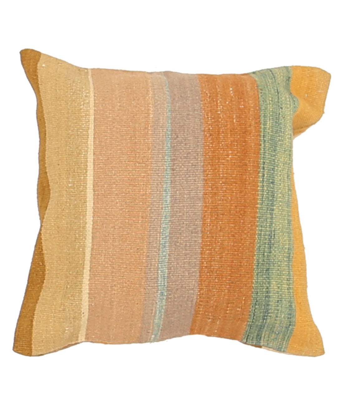 Hand Made Modern Stripe Wool &amp; Cotton Pillow - 1&#39;4&#39;&#39; x 1&#39;4&#39;&#39; 1&#39;4&#39;&#39; x 1&#39;4&#39;&#39; (40 X 40) / Multi / Multi