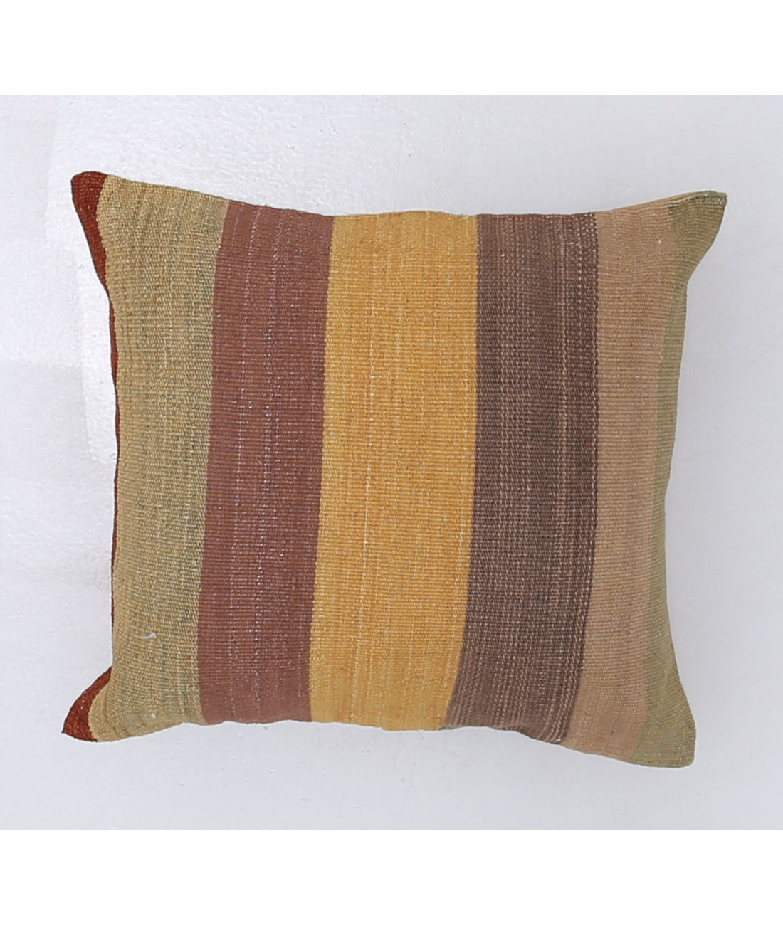 Hand Made Modern Stripe Wool &amp; Cotton Pillow - 1&#39;4&#39;&#39; x 1&#39;4&#39;&#39; 1&#39;4&#39;&#39; x 1&#39;4&#39;&#39; (40 X 40) / Multi / Multi