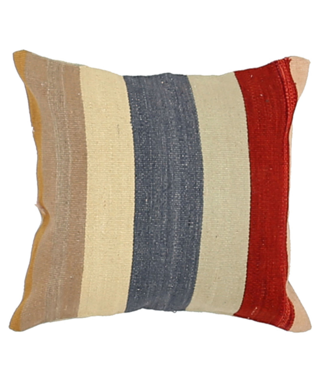 Hand Made Modern Stripe Wool & Cotton Pillow - 1'4'' x 1'4'' 1'4'' x 1'4'' (40 X 40) / Multi / Multi