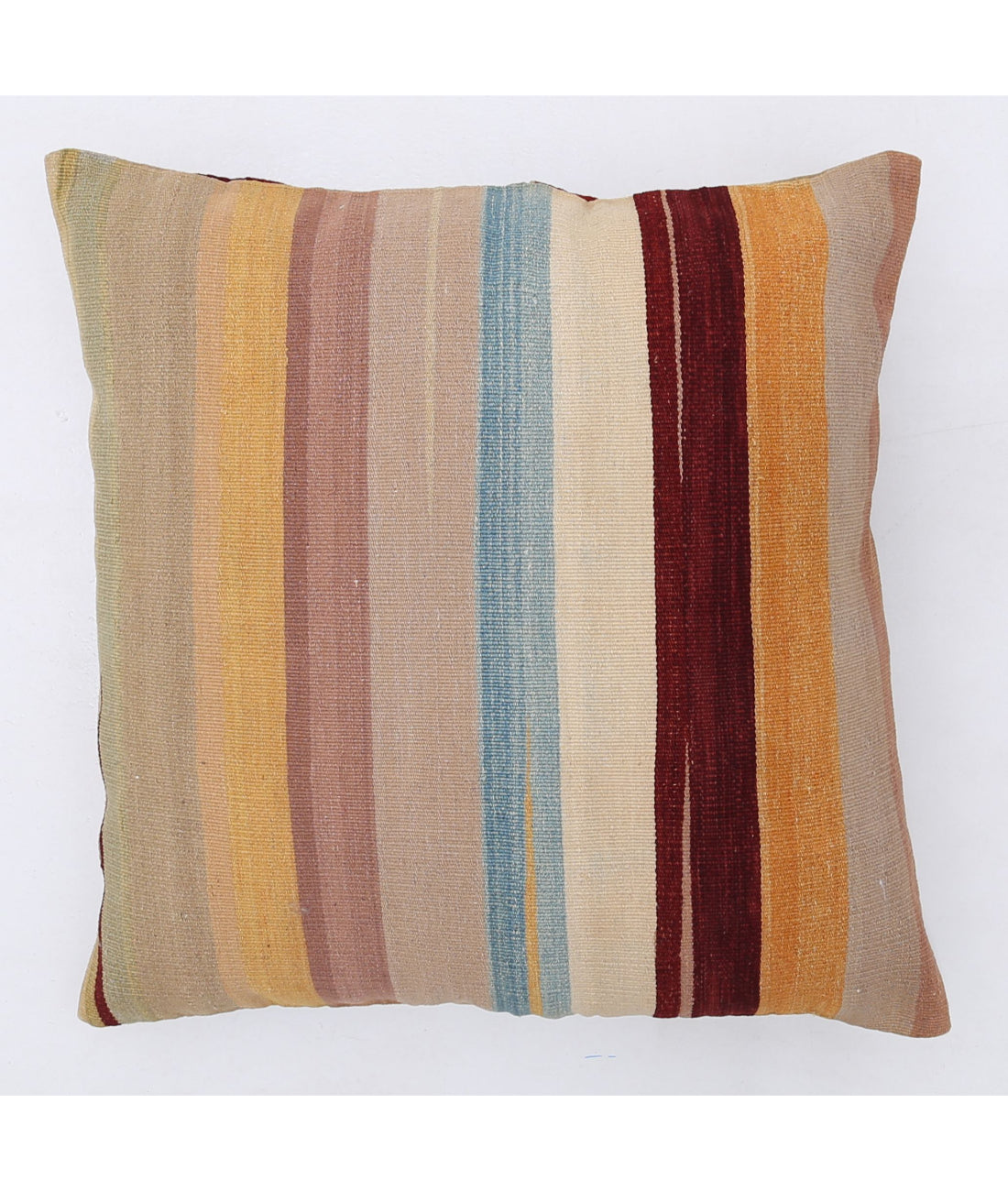 Hand Made Modern Stripe Wool &amp; Cotton Pillow - 2&#39;2&#39;&#39; x 2&#39;2&#39;&#39; 2&#39;2&#39;&#39; x 2&#39;2&#39;&#39; (40 X 40) / Multi / Multi