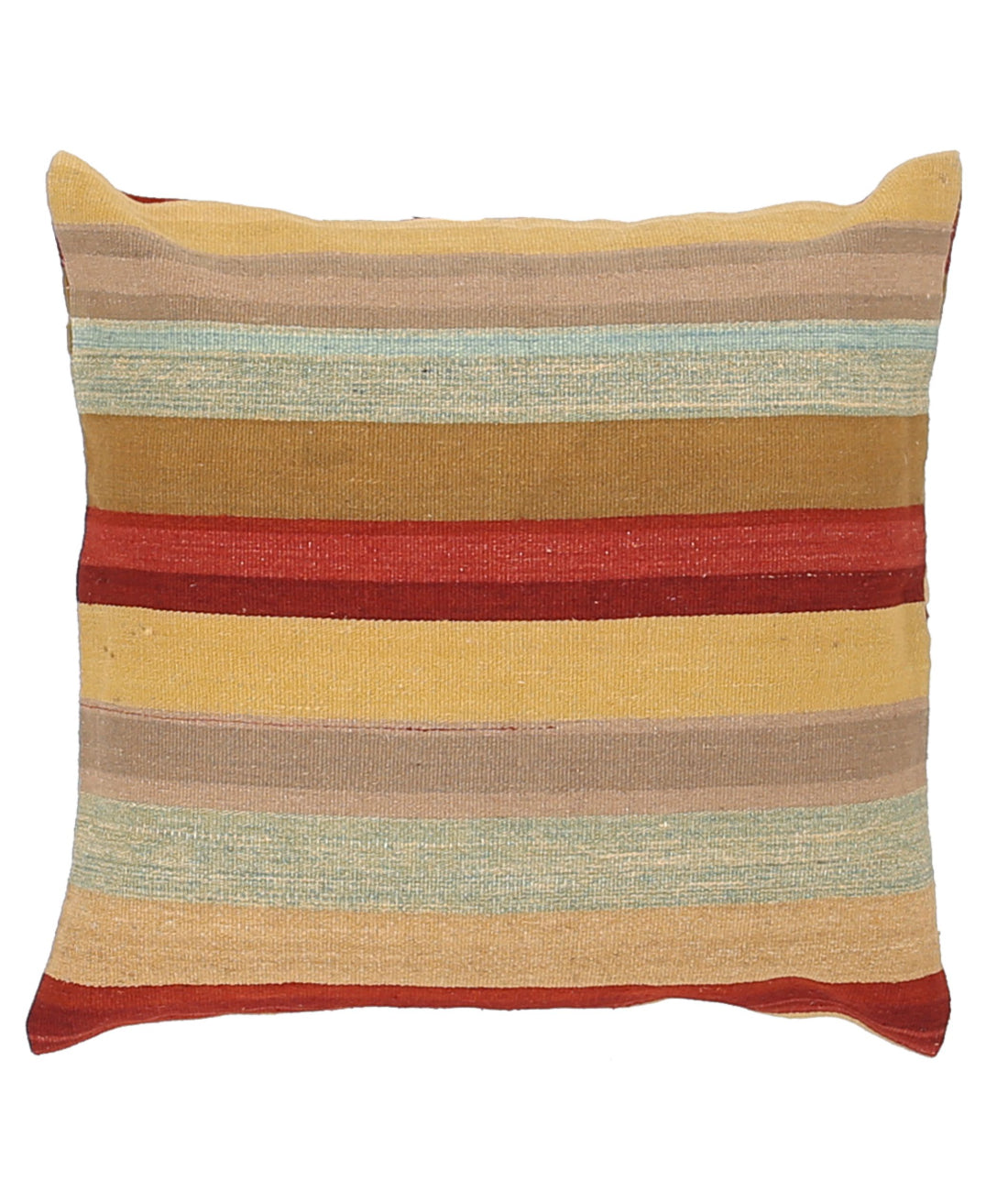 Hand Made Modern Stripe Wool &amp; Cotton Pillow - 2&#39;2&#39;&#39; x 2&#39;2&#39;&#39; 2&#39;2&#39;&#39; x 2&#39;2&#39;&#39; (65 X 65) / Multi / Multi