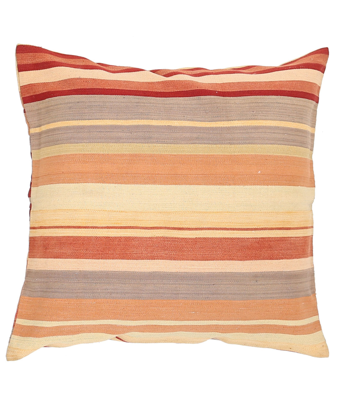 Hand Made Modern Stripe Wool & Cotton Pillow - 3'0'' x 3'0'' 3'0'' x 3'0'' (65 X 65) / Multi / Multi