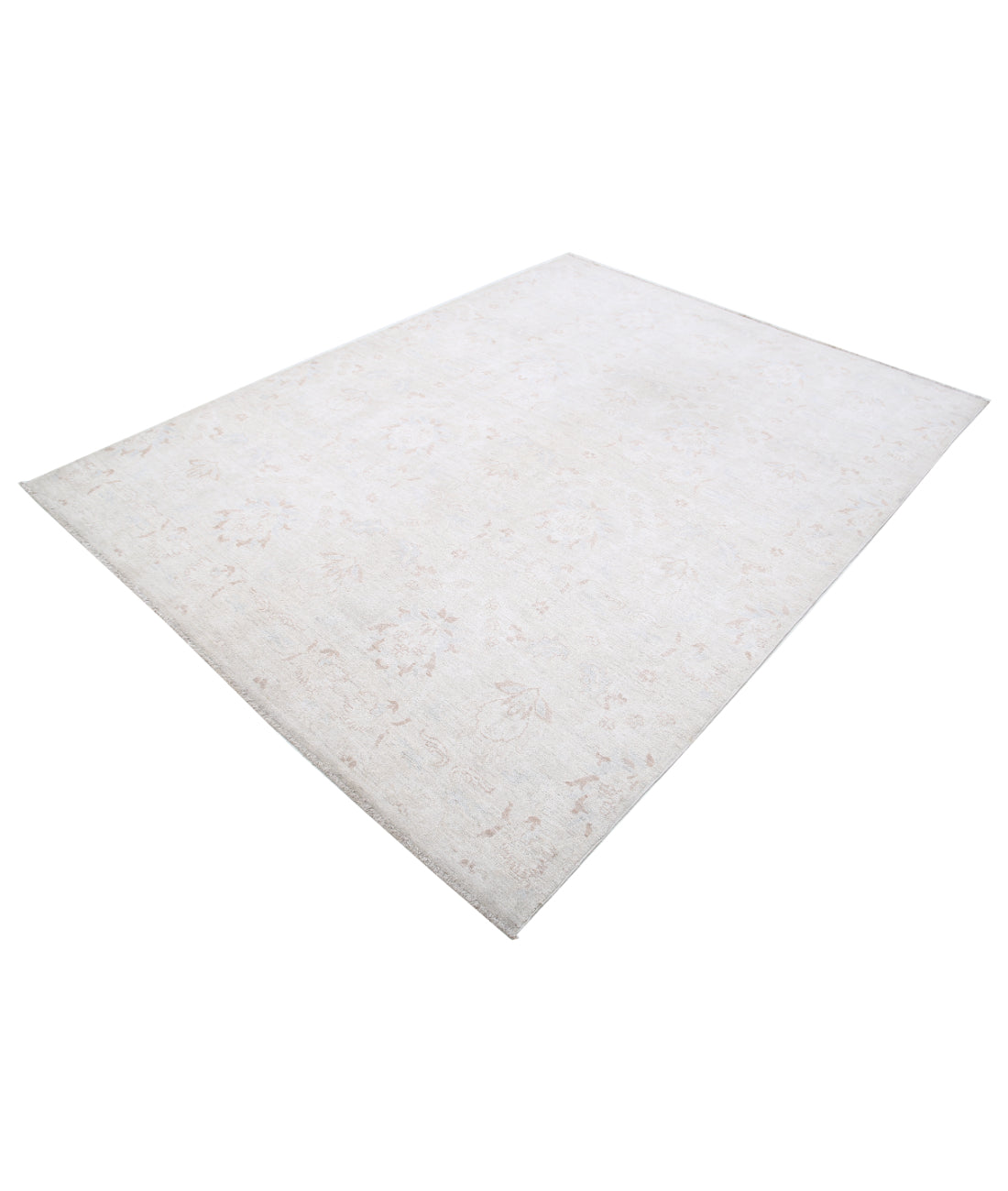 Hand Knotted Artemix Wool Rug - 6'2'' x 8'0'' 6'2'' x 8'0'' (185 X 240) / Ivory / Taupe