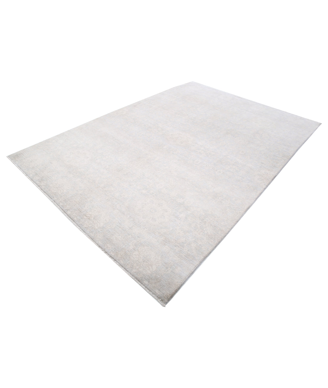 Hand Knotted Artemix Wool Rug - 6'8'' x 9'6'' 6'8'' x 9'6'' (200 X 285) / Grey / Ivory