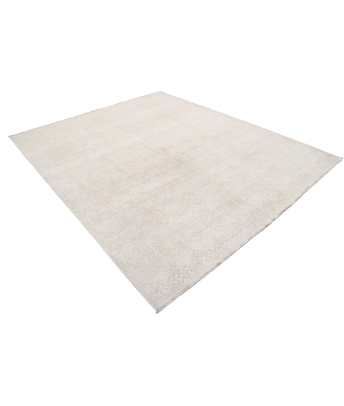 Hand Knotted Artemix Wool Rug - 8'0'' x 9'4'' 8'0'' x 9'4'' (240 X 280) / Ivory / Taupe