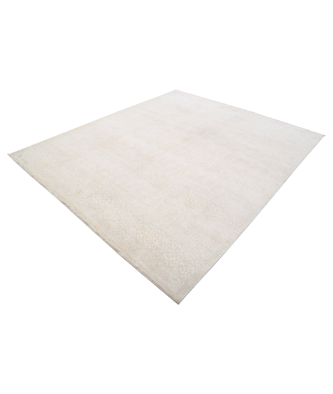 Hand Knotted Artemix Wool Rug - 8'0'' x 9'4'' 8'0'' x 9'4'' (240 X 280) / Ivory / Taupe