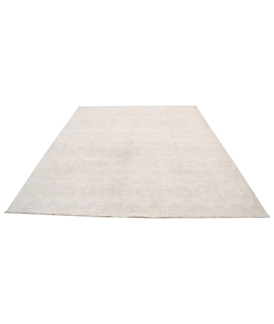 Hand Knotted Artemix Wool Rug - 8'0'' x 9'4'' 8'0'' x 9'4'' (240 X 280) / Ivory / Taupe