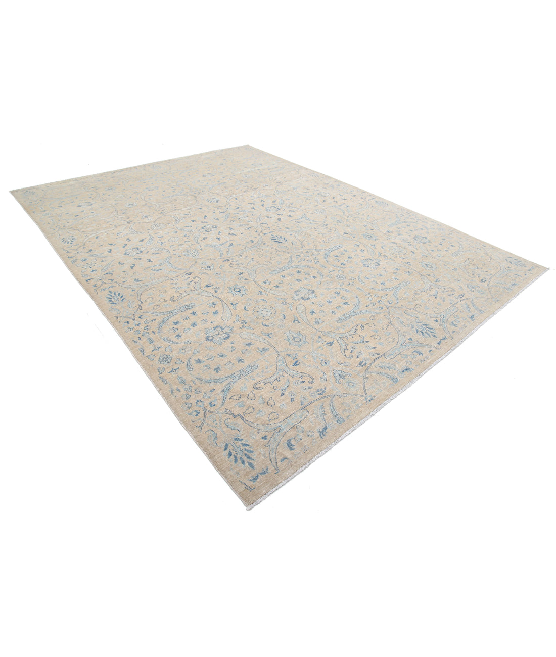 Hand Knotted Artemix Wool Rug - 8'11'' x 12'1'' 8'11'' x 12'1'' (268 X 363) / Taupe / Blue