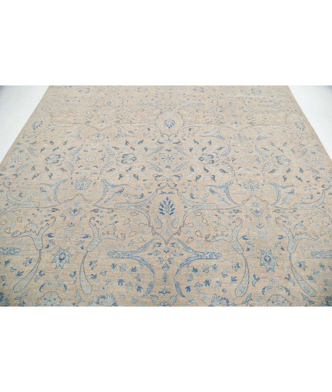 Hand Knotted Artemix Wool Rug - 8'11'' x 12'1'' 8'11'' x 12'1'' (268 X 363) / Taupe / Blue