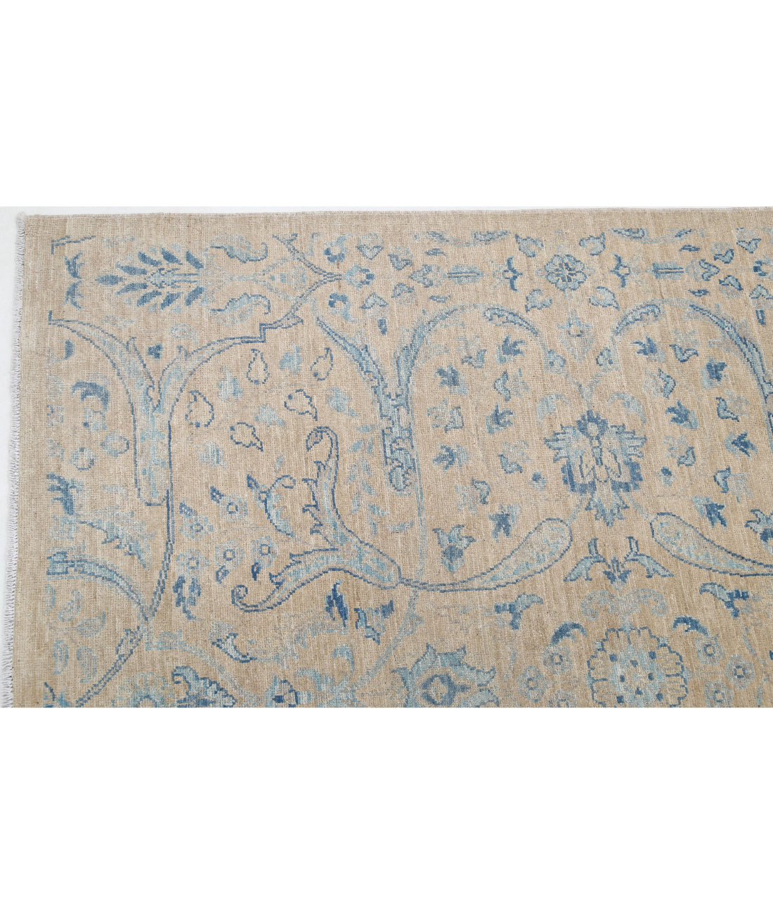 Hand Knotted Artemix Wool Rug - 8'11'' x 12'1'' 8'11'' x 12'1'' (268 X 363) / Taupe / Blue