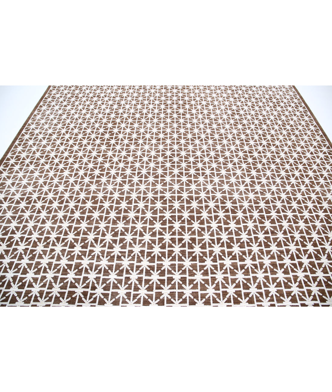 Hand Knotted Artemix Wool & Cotton Rug - 8'11'' x 11'2'' 8'11'' x 11'2'' (268 X 335) / Brown / Ivory