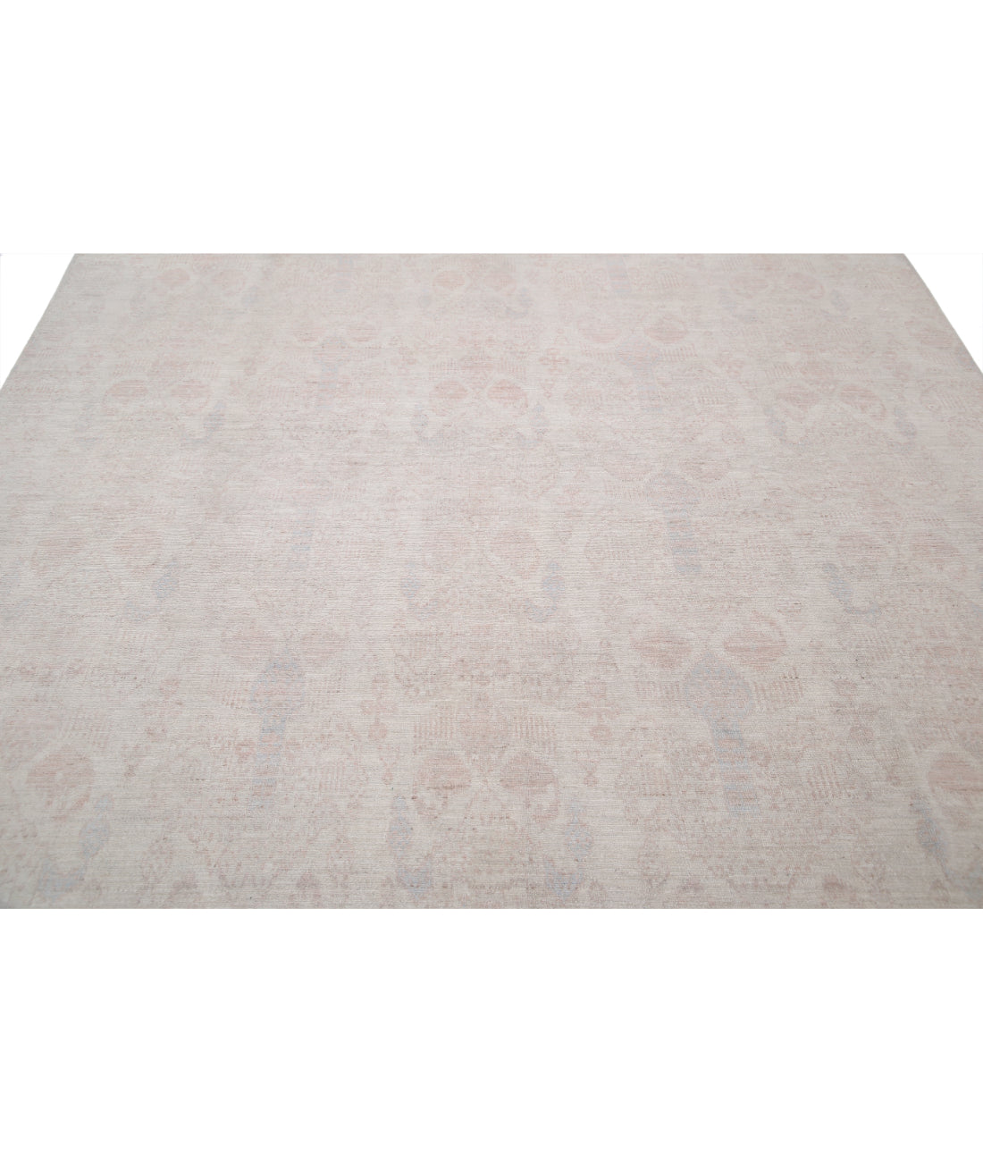 Hand Knotted Ikat Wool Rug - 8'0'' x 9'9'' 8'0'' x 9'9'' (240 X 293) / Ivory / Taupe