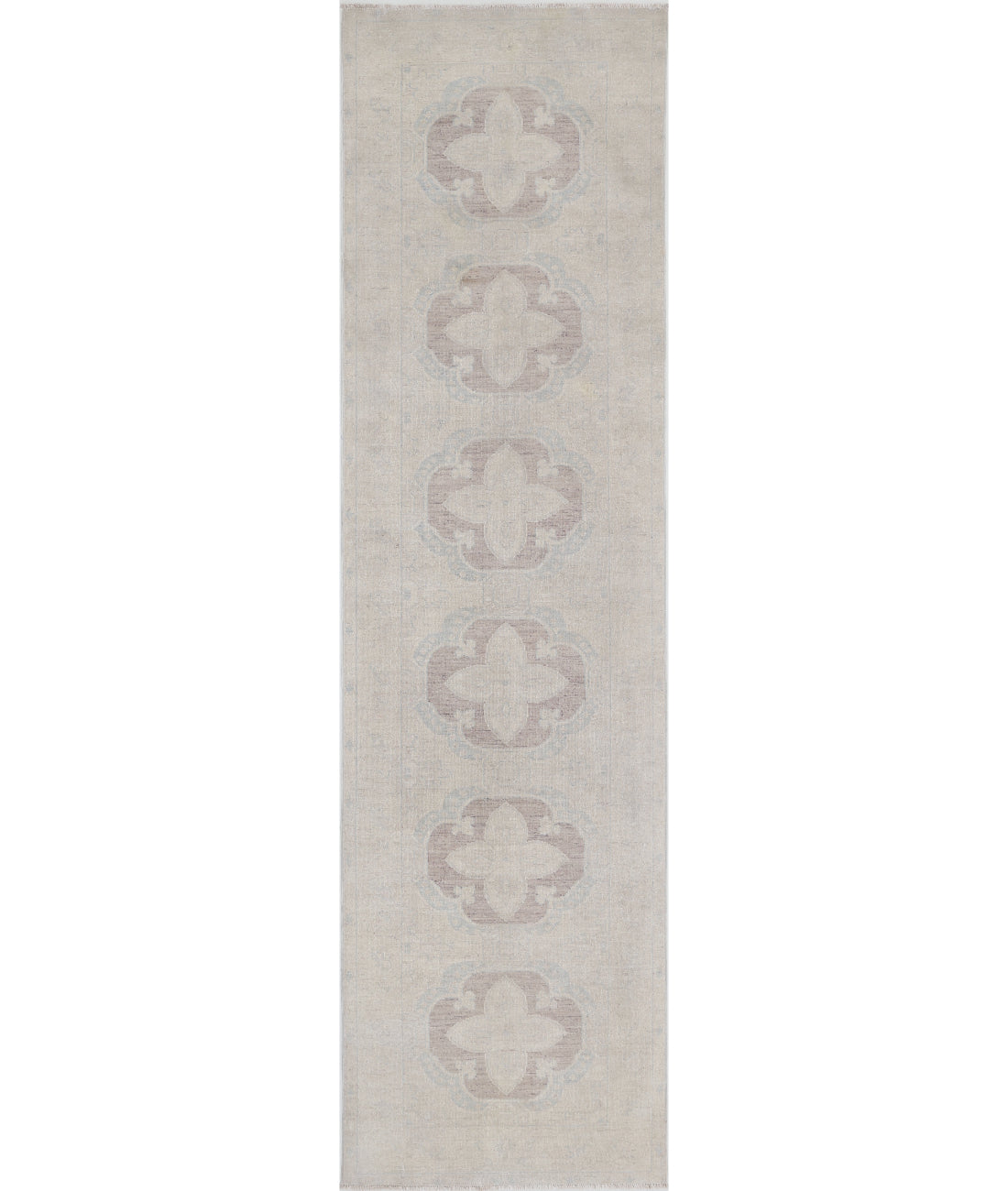 Hand Knotted Serenity Wool Rug - 2'6'' x 10'0'' 2'6'' x 10'0'' (75 X 300) / Brown / Ivory