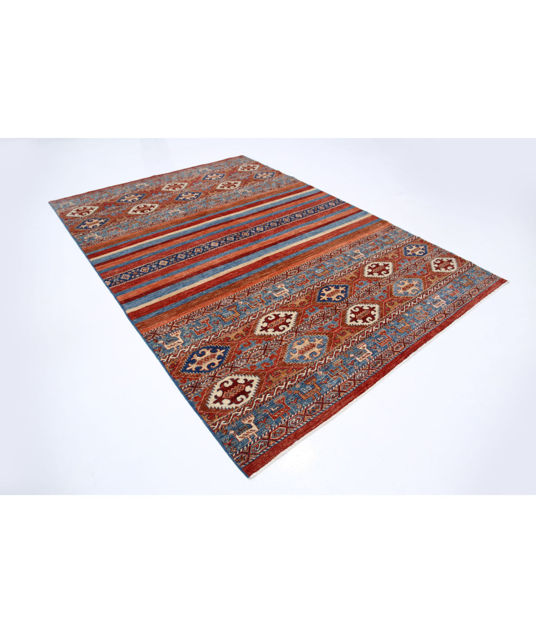 Hand Knotted Khurjeen Wool Rug - 6'9'' x 9'8'' 6'9'' x 9'8'' (203 X 290) / Multi / Multi