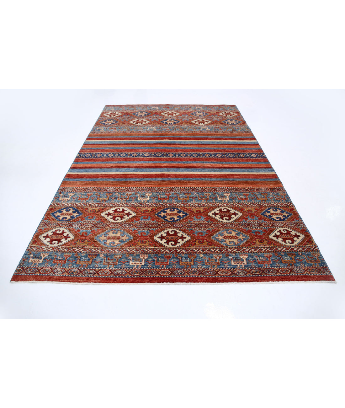 Hand Knotted Khurjeen Wool Rug - 6'9'' x 9'8'' 6'9'' x 9'8'' (203 X 290) / Multi / Multi