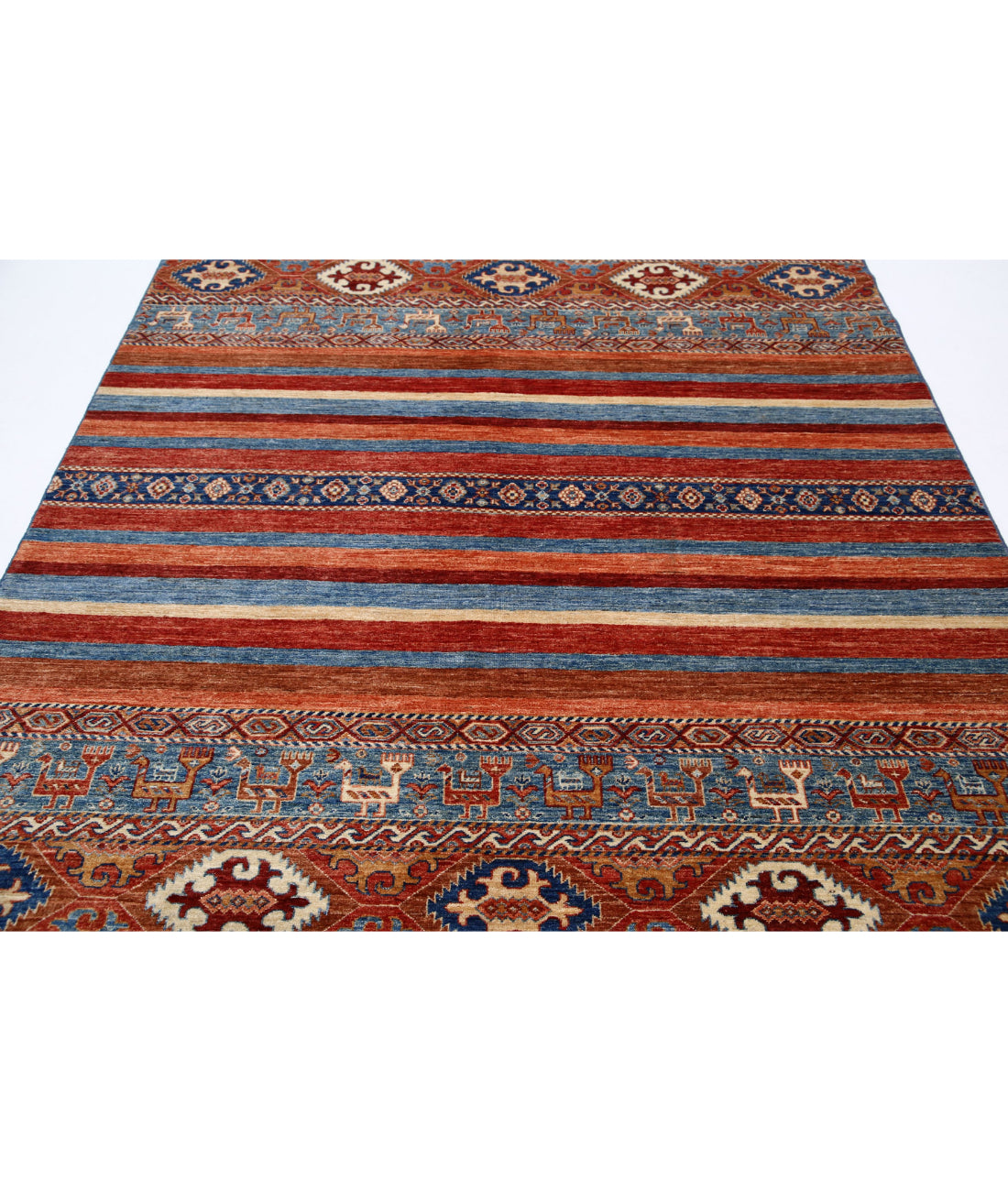 Hand Knotted Khurjeen Wool Rug - 6'9'' x 9'8'' 6'9'' x 9'8'' (203 X 290) / Multi / Multi