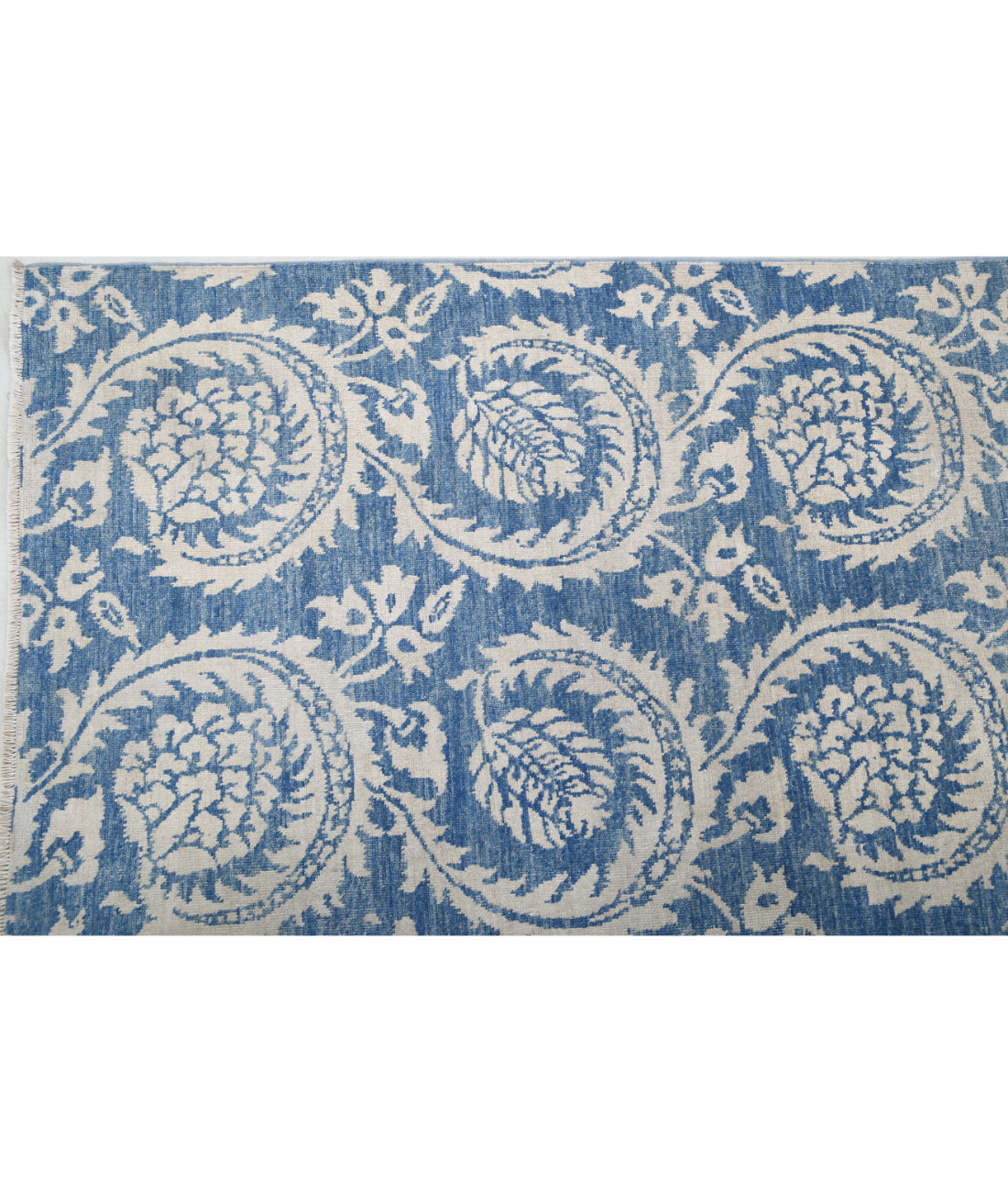 Hand Knotted Artemix Wool Rug - 8'9'' x 11'5'' 8'9'' x 11'5'' (263 X 343) / Blue / Ivory