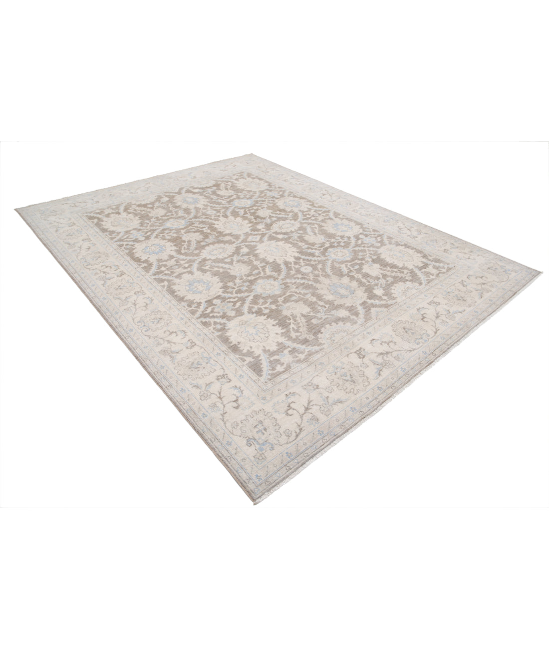 Hand Knotted Serenity Wool Rug - 7'7'' x 9'9'' 7'7'' x 9'9'' (228 X 293) / Brown / Ivory