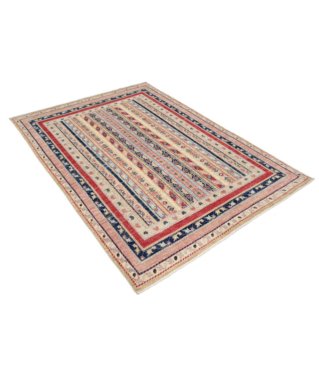 Hand Knotted Shaal Wool Rug - 4'10'' x 6'7'' 4'10'' x 6'7'' (145 X 198) / Multi / Multi