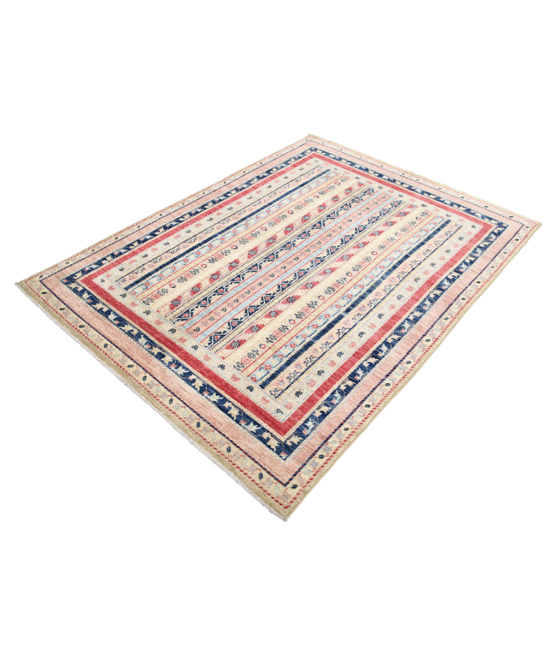 Hand Knotted Shaal Wool Rug - 4'10'' x 6'7'' 4'10'' x 6'7'' (145 X 198) / Multi / Multi