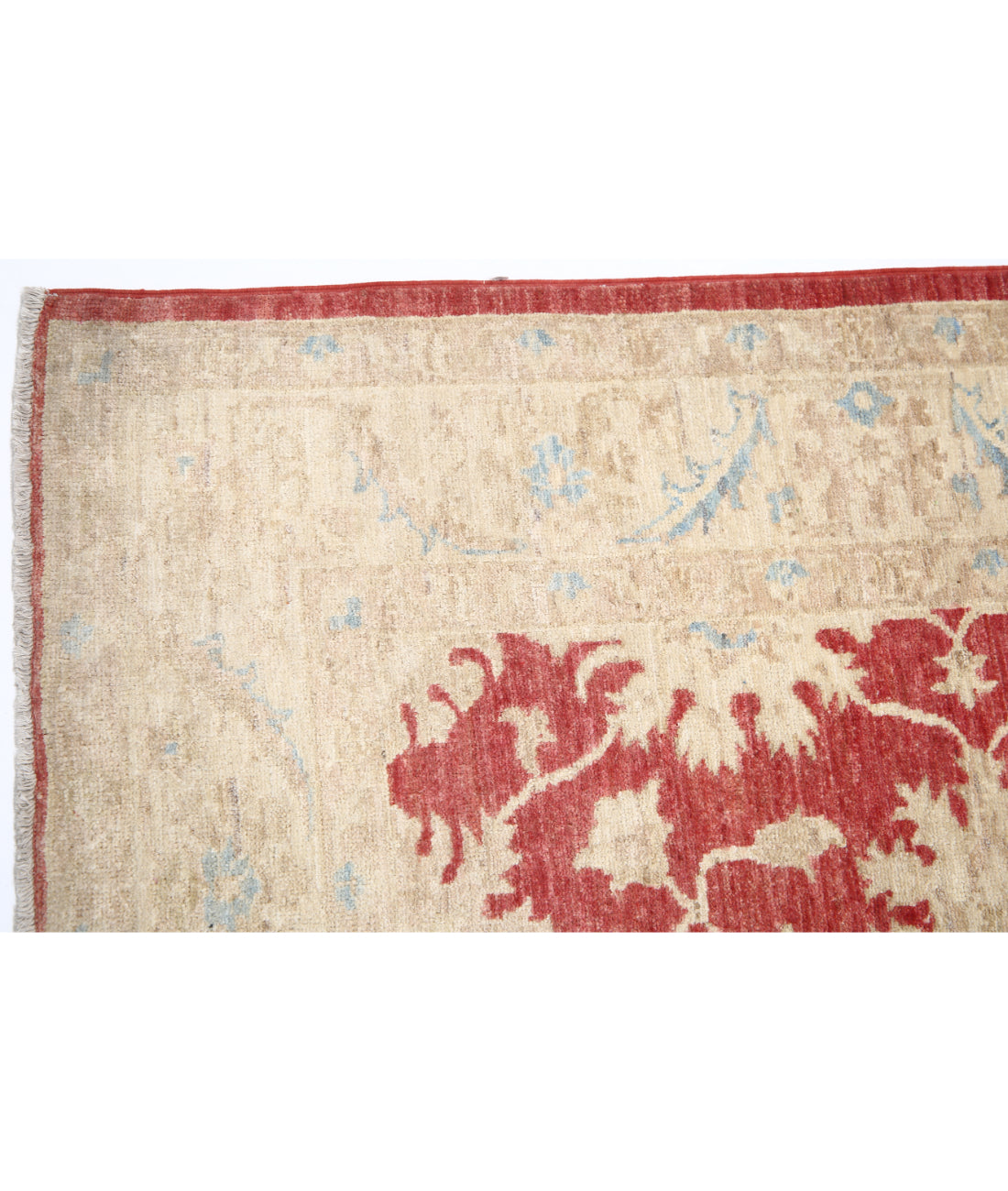 Hand Knotted Ziegler Farhan Wool Rug - 4'10'' x 6'8'' 4'10'' x 6'8'' (145 X 200) / Red / Ivory