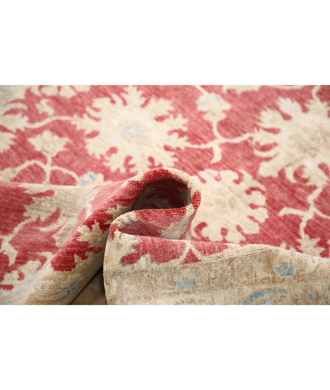 Hand Knotted Ziegler Farhan Wool Rug - 4'10'' x 6'8'' 4'10'' x 6'8'' (145 X 200) / Red / Ivory