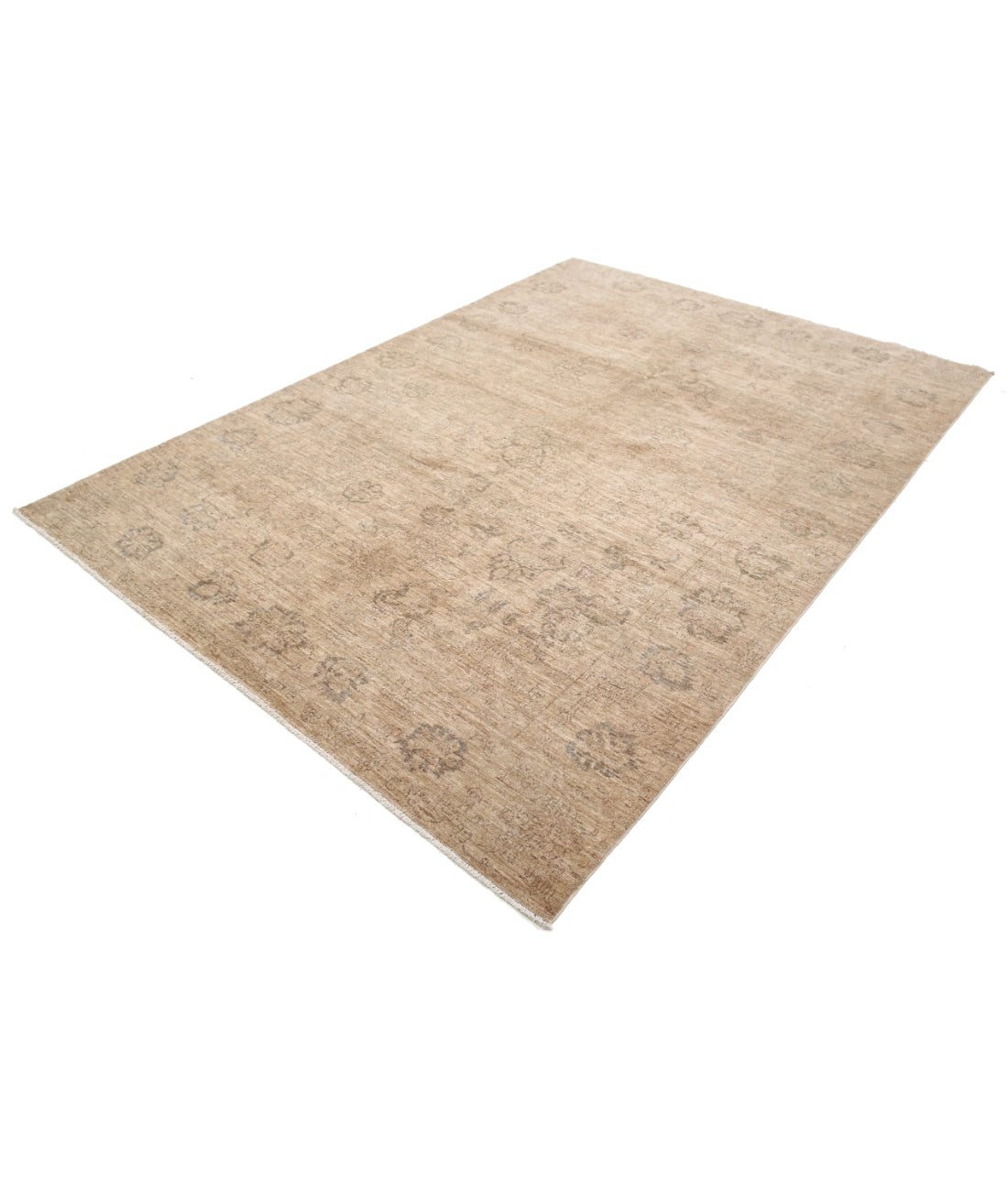 Hand Knotted Ziegler Farhan Wool Rug - 6'6'' x 9'3'' 6'6'' x 9'3'' (195 X 278) / Brown / Brown