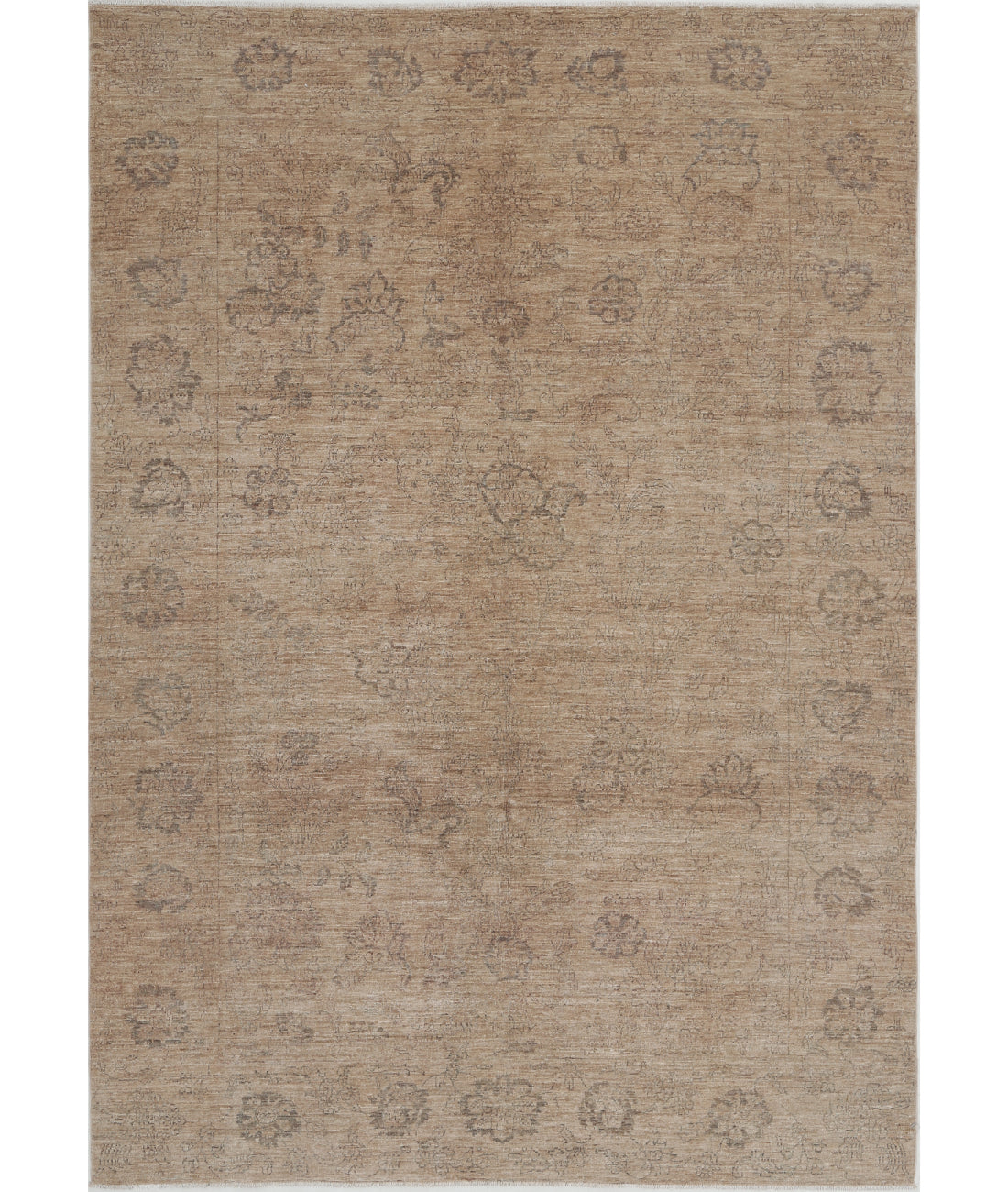 Hand Knotted Ziegler Farhan Wool Rug - 6&#39;6&#39;&#39; x 9&#39;3&#39;&#39; 6&#39;6&#39;&#39; x 9&#39;3&#39;&#39; (195 X 278) / Brown / Brown