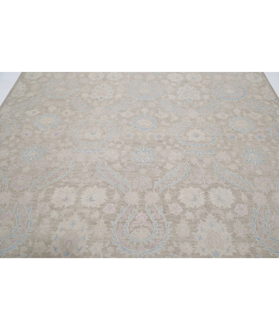 Hand Knotted Artemix Wool Rug - 7'11'' x 9'9'' 7'11'' x 9'9'' (238 X 293) / Taupe / Blue