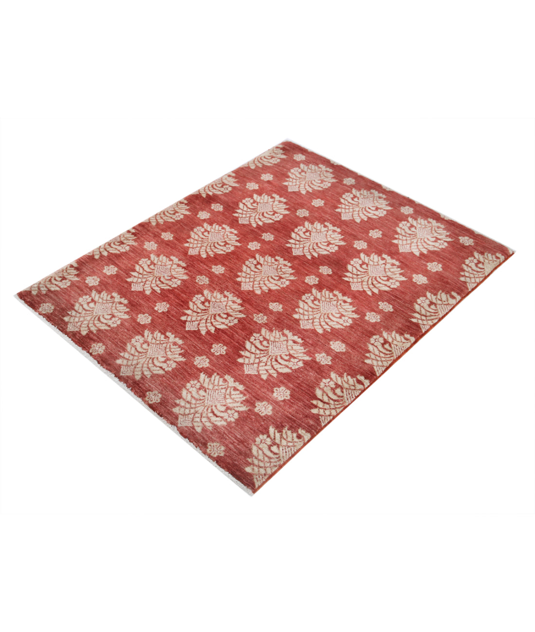 Hand Knotted Ziegler Farhan Wool Rug - 3'2'' x 4'0'' 3'2'' x 4'0'' (95 X 120) / Red / Red