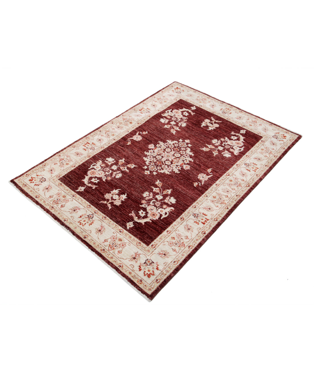 Hand Knotted Ziegler Farhan Wool Rug - 3'5'' x 4'11'' 3'5'' x 4'11'' (103 X 148) / Brown / Ivory