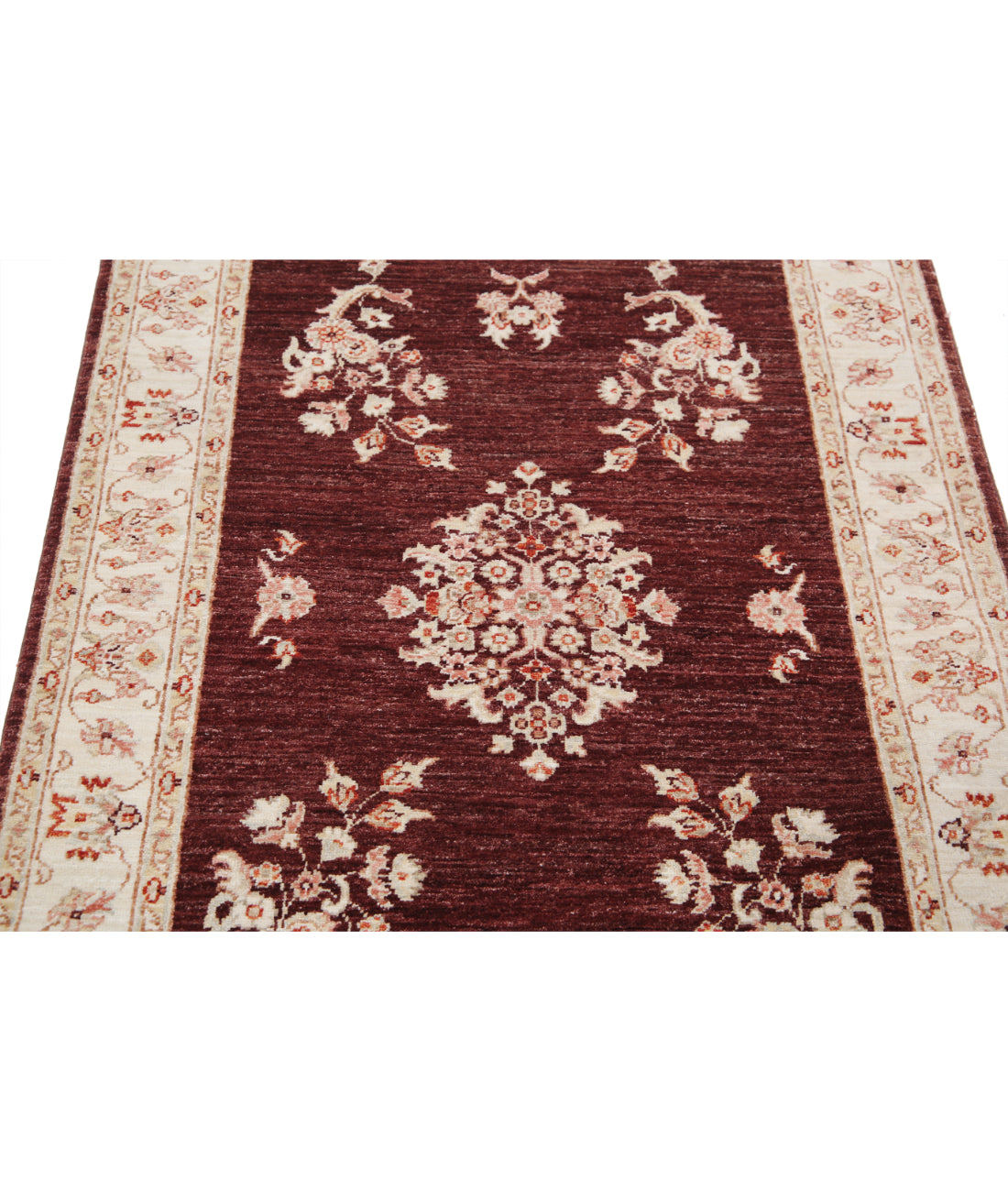 Hand Knotted Ziegler Farhan Wool Rug - 3'5'' x 4'11'' 3'5'' x 4'11'' (103 X 148) / Brown / Ivory