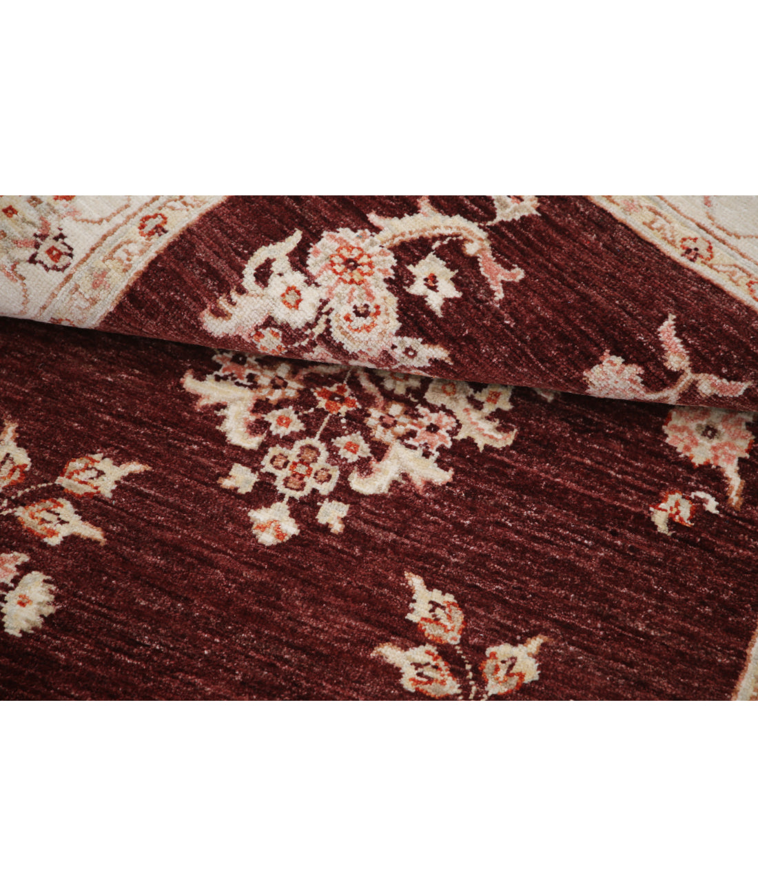 Hand Knotted Ziegler Farhan Wool Rug - 3'5'' x 4'11'' 3'5'' x 4'11'' (103 X 148) / Brown / Ivory