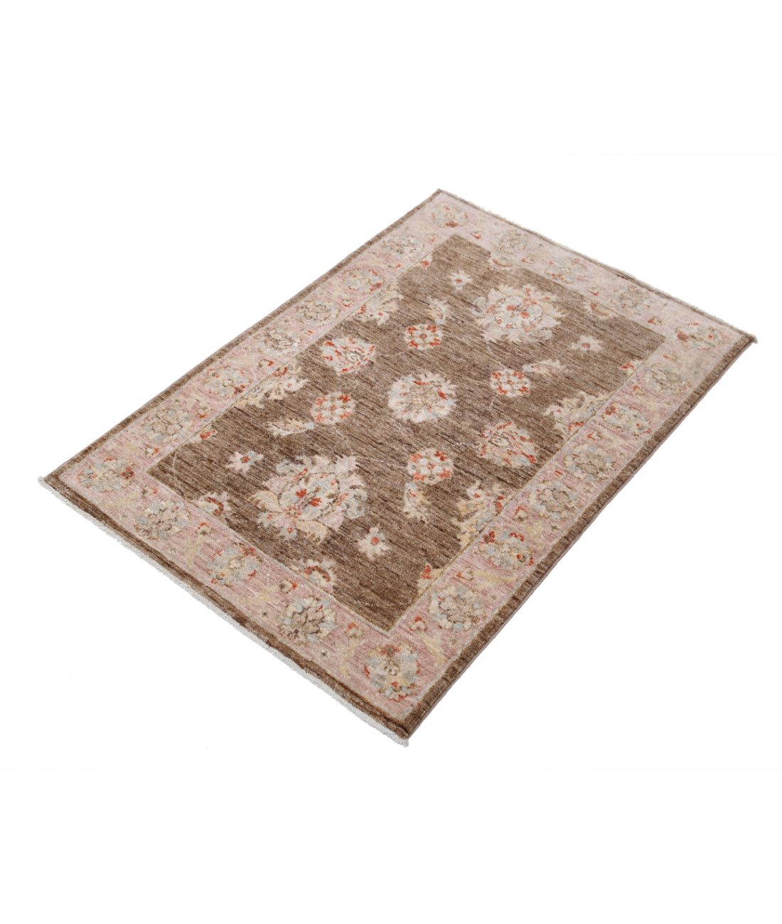 Hand Knotted Ziegler Farhan Wool Rug - 2'7'' x 3'9'' 2'7'' x 3'9'' (78 X 113) / Brown / Brown