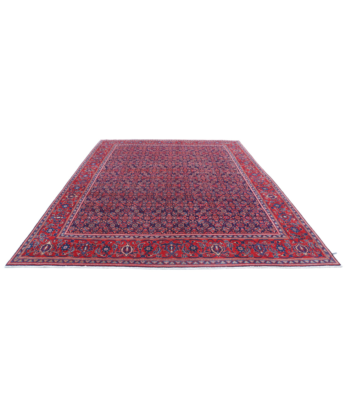 Hand Knotted Persian Tabriz Wool Rug - 9'7'' x 12'7'' 9'7'' x 12'7'' (288 X 378) / Blue / Red