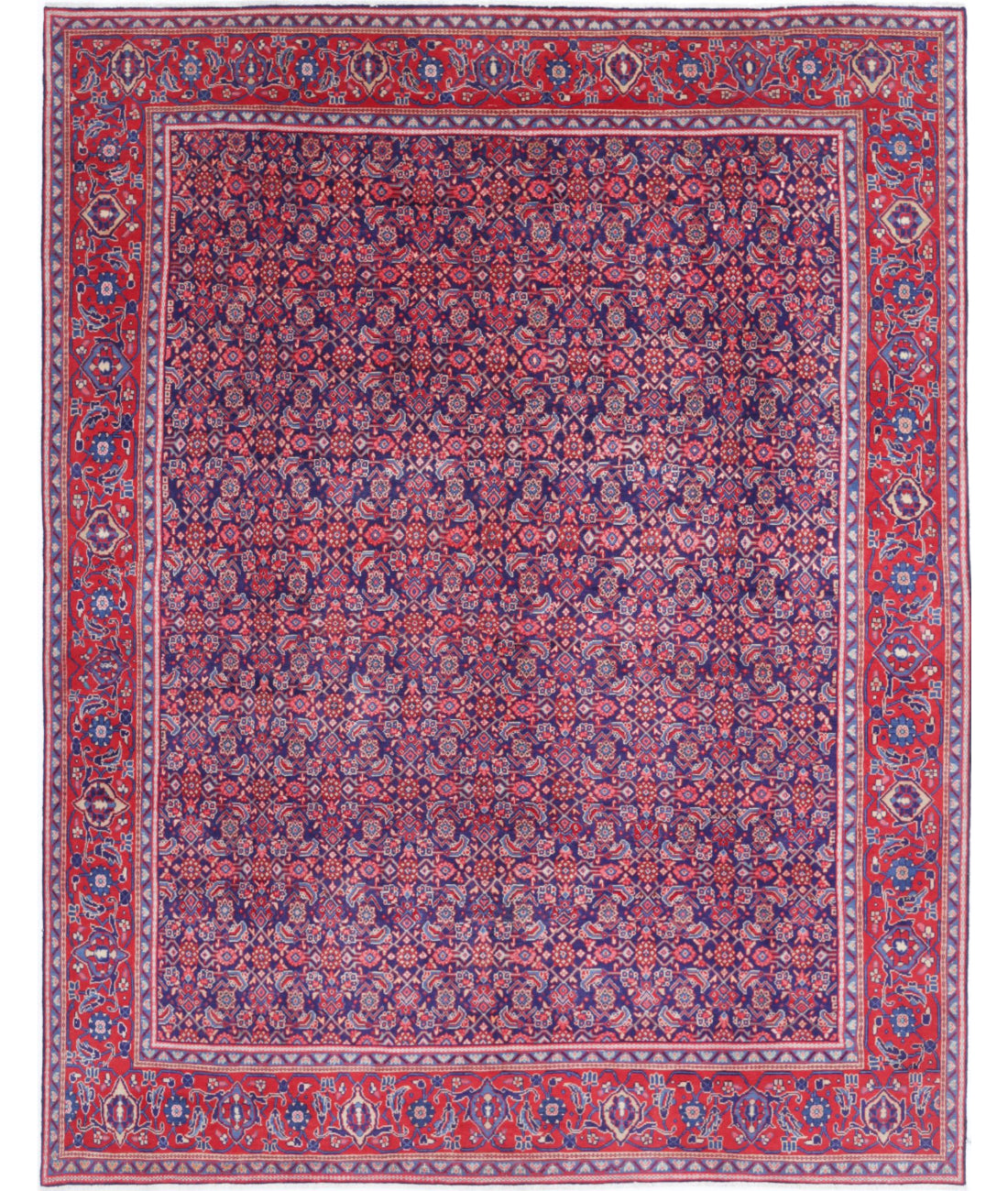 Hand Knotted Persian Tabriz Wool Rug - 9&#39;7&#39;&#39; x 12&#39;7&#39;&#39; 9&#39;7&#39;&#39; x 12&#39;7&#39;&#39; (288 X 378) / Blue / Red