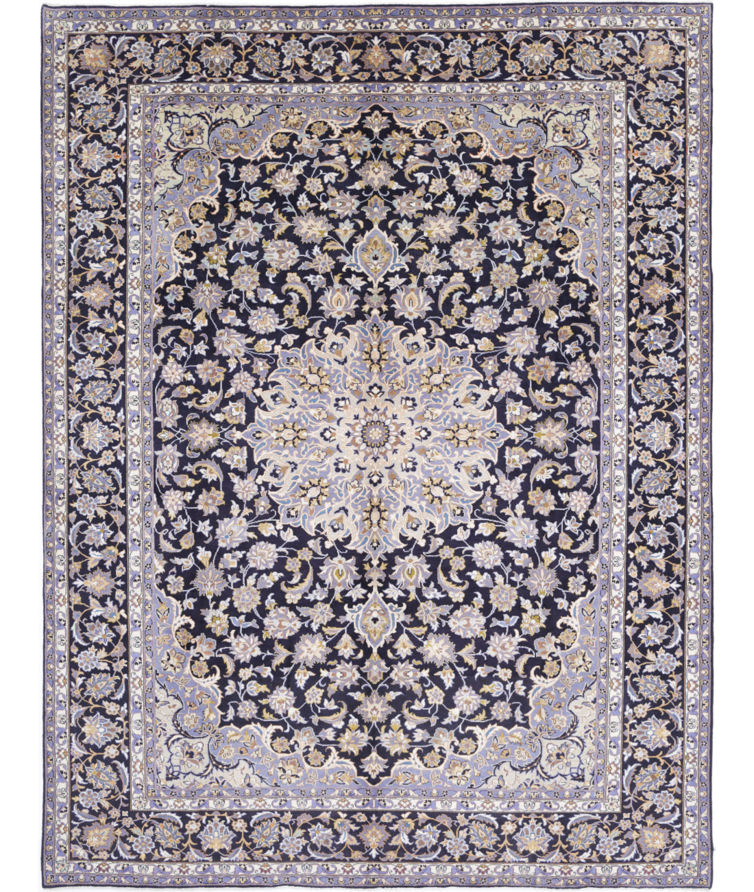 Hand Knotted Persian Kashan Wool Rug - 9&#39;7&#39;&#39; x 12&#39;8&#39;&#39; 9&#39;7&#39;&#39; x 12&#39;8&#39;&#39; (288 X 380) / Black / Black