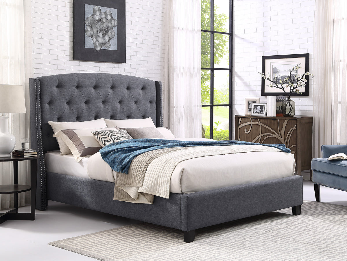 ELLA QUEEN BED - GREY