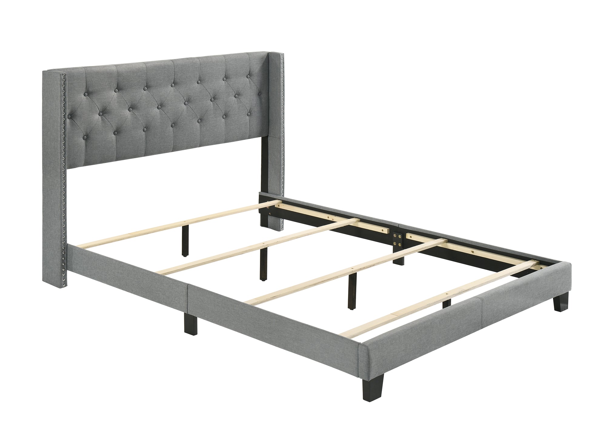 MIKAYLA QUEEN BED - GREY